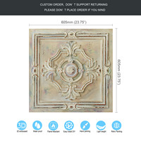 Plaques de plafond décoratives en PVC 2x2 pieds, effet vieilli craquelé, multicolores, blanc, ignifuges, insonorisées, imperméables, pour usage hôtelier, classe anti-feu