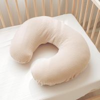 Coussin d'allaitement transfrontalier pour nourrissons YMY3-26 CN en mousseline de coton, gaze, tricot, rembourrage en coton, extensible, en forme de U