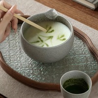 Vente chaude Style Japonais Matcha Accessoires De Cérémonie Du Thé Matcha Kit avec 9 Pcs Par Fouet Bol Titulaire Plateau À Thé