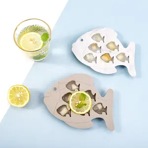 Factory Supplier 2 Piece Silicone Cheap Small Fish Ice Mold Fishing Shape Ice Cube Tray Set