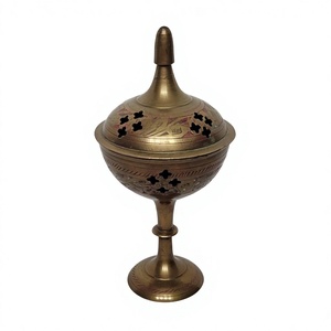 Antique Finish Handmade Brass <b>Incense</b> Burner Good Smells Fragrance Bakhoor Aroma Diffuser Table Decorative <b>Incense</b> Burner - Product Image 1