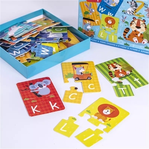 <span class=keywords><strong>Puzzle</strong></span> animale in legno 26 lettere dell'alfabeto giocattoli educativi per l'apprendimento del bambino cognitivo per bambini ragazzi ragazze - Product Image 2