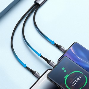 สายชาร์จ JOYROOM สำหรับ <span class=keywords><strong>iPhone</strong></span> 15 ซีรีส์ ความยาว 1.2 เมตร แบบ 3-in-1 กำลังไฟ 100W สายถักไนลอน USB-A to IP+Type-C+Micro ชาร์จเร็ว - Product Image 6