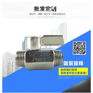 Mini válvula de bola de 1/2 pulgada de acero inoxidable 316 tipo flotante para medios químicos - Product Image 1