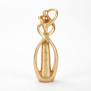 Escultura de Resina de Pareja Abstracta en Tono Dorado, Estatua Romántica para Decoración del Hogar o Bodas - Product Image 1
