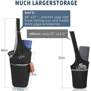 Muestra gratuita BSCI, venta al por mayor, bolsa de gimnasio personalizada de gran capacidad para mujer, bolsa tipo bandolera para esterilla de yoga. - Product Image 2
