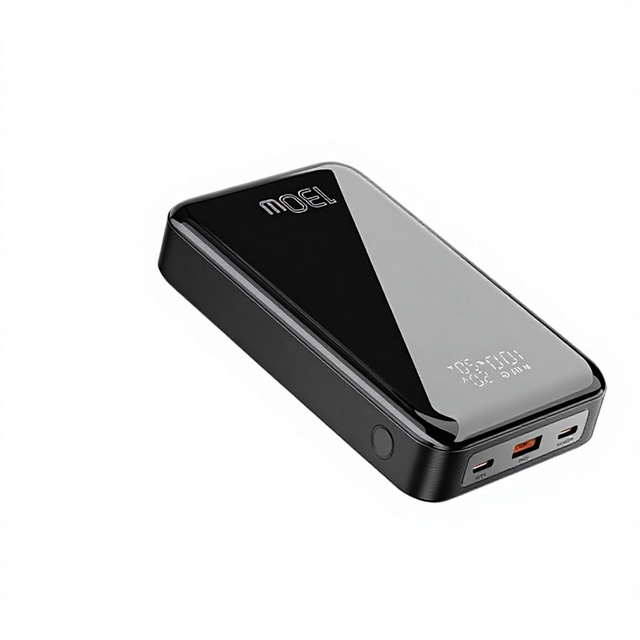 Mini Compact Plastic Portable Power Bank Built-in Cable 20000 MAh 130W Fast Charging Lithium Polymer Battery Business Gift Model