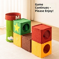 Maisonnette modulaire en feutre pour chat, tunnel empilable avec entrée ronde pour chats d'intérieur