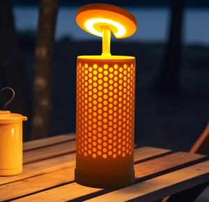 โคมไฟตั้งแคมป์พับได้แบบพกพาสำหรับสวนกลางแจ้ง ยี่ห้อ OEM กันน้ำ ชาร์จไฟได้ ใช้สำหรับปิกนิก ใช้งานได้หลากหลาย ขนาดเล็ก แขวนได้ ใช้หลอดไฟ LED - Product Image 1