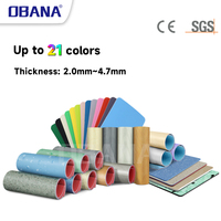 Tapis de sol en PVC antimicrobien OBANA, épaisseur 4,0 mm, durée de vie 6-8 ans, résistant à l'usure, antidérapant, pour les écoles maternelles et les hôtels