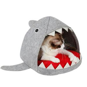 Unieke Shark Ontwerp Milieuvriendelijke Polyester Vilt Huisdier Huis Vouwen Indoor Kat Huis - Product Image 6