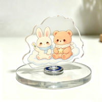 Expositor Giratorio Holográfico Personalizado de Acrílico Duradero para Figuras de Anime, Derivados de Animación DIY, Personajes de Dibujos Animados, Marca PUDE