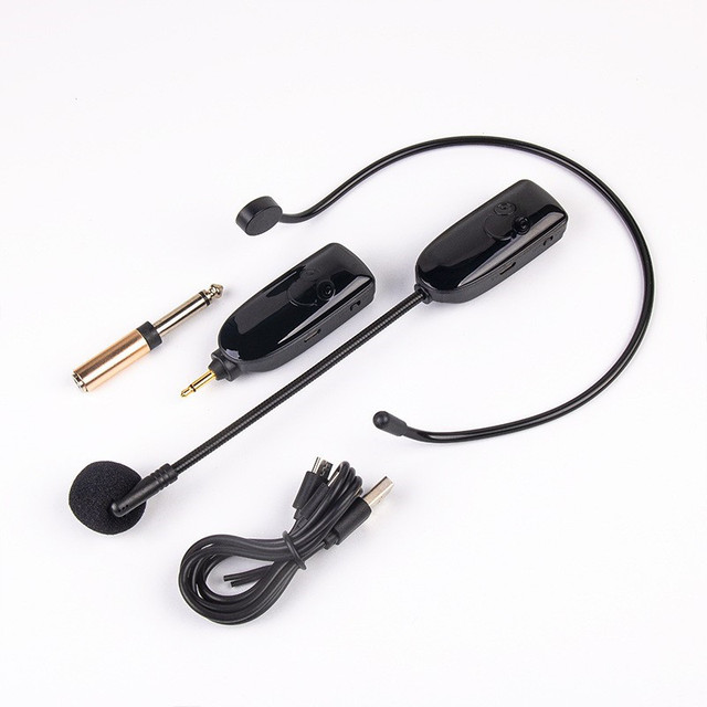 2.4G Wireless Microphone Connector Handheld Loudspeaker Headset System for Church Teacking and Meeting Amplification