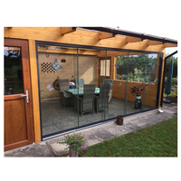 10mm Glass Veranda Partition Wall Movable Sliding Aluminum Decorative Toughened Glass Panels Sliding Partitions Systems