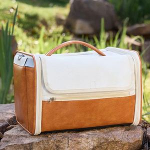 <b>Pet</b> <b>Carrier</b> Luxury Elegant Fashion Classic Leather Adjustable Warm Breathable Portable Shoulder Crossbody Large Capacity for - Product Image 6