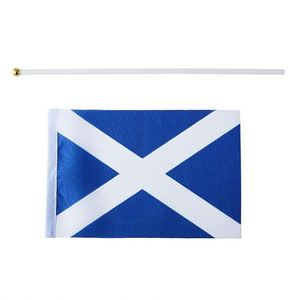 Banderas de Mano Escocesas de Poliéster con Asta de Plástico, Impresas con Serigrafía, Personalizadas con Logotipo, Portátiles, de 14 x 21 cm y 20 x 30 cm, para Desfiles - Product Image 2