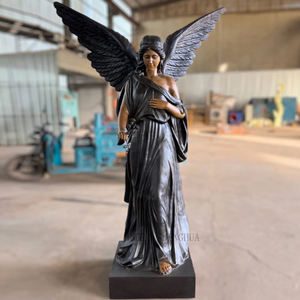 야외 실물 크기 소녀 조각 정원에 대한 날개 달린 금속 대형 청동 천사 동상 - Product Image 2