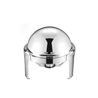 Chafing dish en acier inoxydable blanc, nouveau modèle, 201, capacité de 6 L, chauffage à l'alcool, poli miroir, design moderne, haute qualité