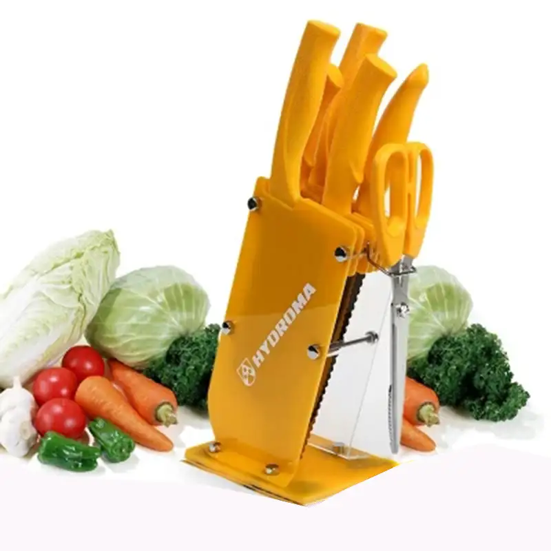 2019 new style fashion orange knife block pmma plexiglass knife stand porta coltelli da cucina in acrilico