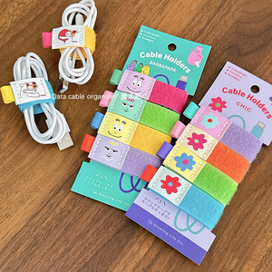 Supports de câbles élégants, ensemble de 4 couleurs, attaches Velcro réutilisables pour fil d'écouteurs, fil électrique - Product Image 4