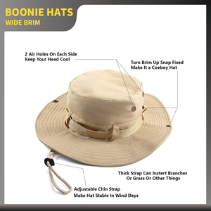 Promotion Boonie Camo Safari Fishing Hiking <strong>Bucket</strong> <strong>Hats</strong> Custom Wide Brim Fisherman <strong>Bucket</strong> <strong>Hat</strong> With String - Product Image 2