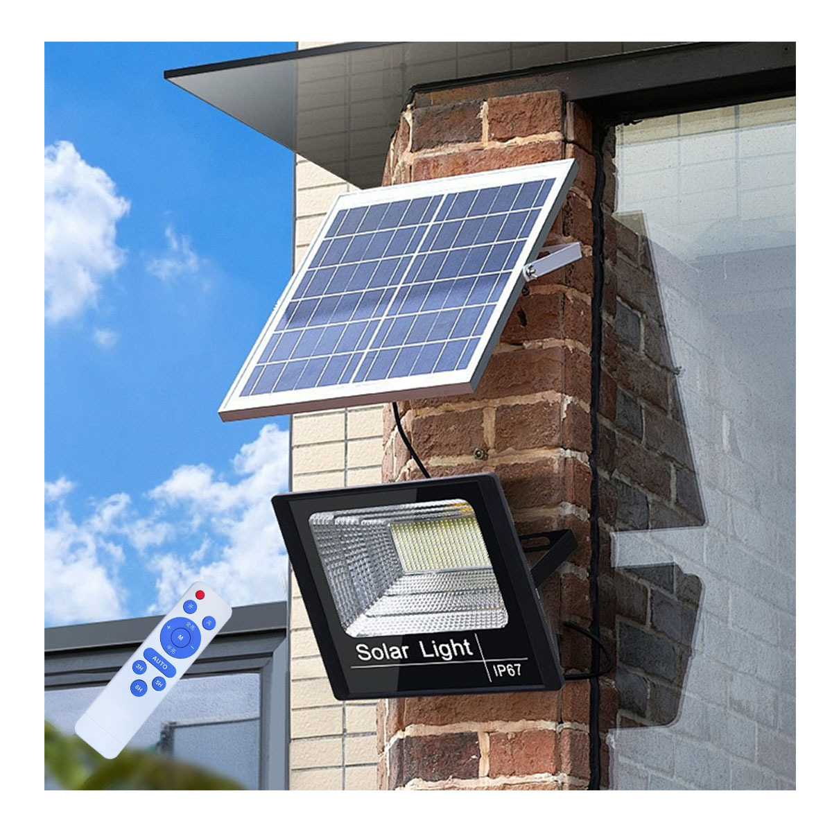 400W LED Lithium Iron Battery IP65/IP66/IP67 Intelligent Aluminum Alloy Outdoor Waterproof Solar Floodlights 5-Year Warranty