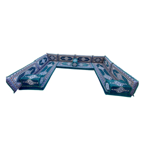Divano verde a forma <span class=keywords><strong>di</strong></span> U in stile arabica Majlis Set cuscini da pavimento per soggiorno e ville Pallet divani componibili - Product Image 6