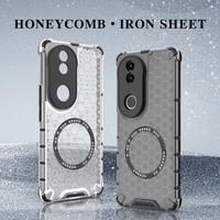 Coque de téléphone de luxe en TPU+PC, design nid d'abeille magnétique anti-chute, haute qualité, vente en gros, pour personnalisation