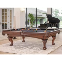 Table de billard américaine en bois massif à prix d'usine, style campagnard, personnalisable, avec tiroir et sculptures rustiques classiques