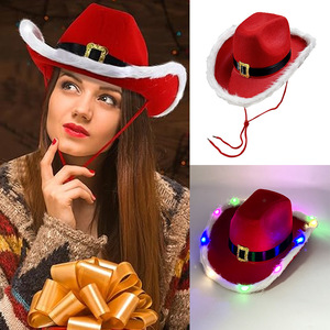 Chapeau de fête lumineux LED sans fil scintillant pour Halloween et l'hiver, en jean fluorescent arc-en-ciel, avec effet laser et changement de couleur - Product Image 2