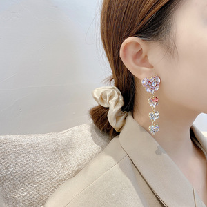Boucles d'oreilles longues en forme <span class=keywords><strong>de</strong></span> pompon, style luxe <span class=keywords><strong>l</strong></span>éger, couleur violet diamant, tendance, personnalité, <span class=keywords><strong>éloge</strong></span>s - Product Image 4