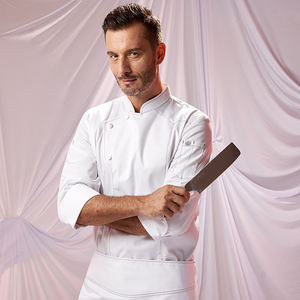 <b>Long</b> <b>Sleeve</b> Chef Work Clothes Woven Fabric Autumn Winter Hotel Catering Restaurant Kitchen Uniforms for Bar Restaurant - Product Image 4