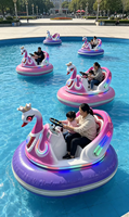 Bateau électrique en forme de cygne, bateau de combat aquatique, bateau tamponneur pour parc d'attractions, lac, parc aquatique, divertissement familial avec lumières LED