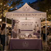 Kit complet de stand d'exposition pliable avec housse de table et toile de fond, tente d'exposition avec logo personnalisé