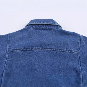 Camicette a Maniche Lunghe da <span class=keywords><strong>Donna</strong></span> in Stile Vintage OEM/ODM, Nuova Moda in Denim, Top Casual Femminili Semplici per l'Autunno, Tinta Unita - Product Image 4