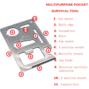 Carte multifonction de survie pour le camping en plein air, couteau de survie en acier inoxydable, outil portable de taille carte de crédit pour cadeaux promotionnels - Product Image 4