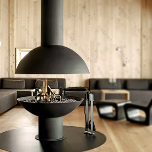 CRUCERO 360 ° Vista <span class=keywords><strong>panorámica</strong></span> de la llama <span class=keywords><strong>Chimenea</strong></span> <span class=keywords><strong>eléctrica</strong></span> interior 70cm Flotador colgante Suspendido Moderno 3D Atomización <span class=keywords><strong>Chimenea</strong></span> sin humo - Product Image 2