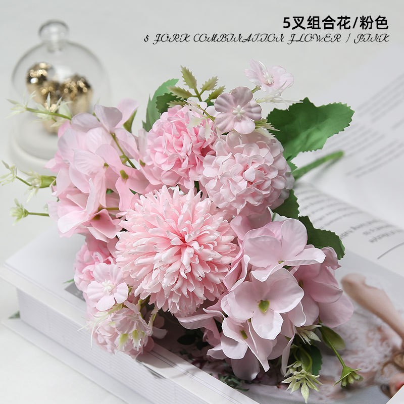 Ensemble d'hortensias Effie à 5 branches [Playful Pink]