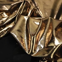 Tissu brillant or et argent, or chaud, avec élastique sur quatre côtés, tissu en spandex extensible dans les quatre sens, tissu métallique pour robe