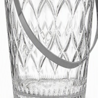 Seau à glace en verre texturé diamant de 900 ml, vente en gros directe usine pour l'hôtellerie et la restauration, fabrication en gros