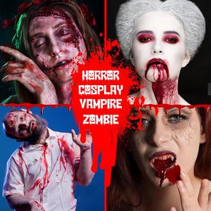 ฮาโลวีน50มล. เลือดปลอมล้างทำความสะอาดได้ SFX อุปกรณ์แต่งหน้าแวมไพร์สำหรับเครื่องแต่งกาย<span class=keywords><strong>ซอมบี้</strong></span>ฟิล์มมีเลือดไหลบนเวที - Product Image 3