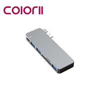 Hub USB Type-C 6-in-1 Laris untuk Laptop Macbook, Splitter USB3.0, Pembaca Kartu SD TF, Pengisian Daya PD 100W, Hub Thunderbolt3