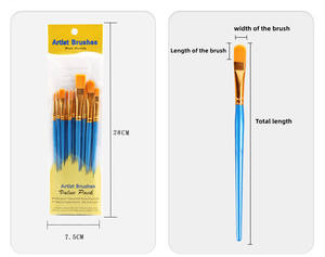 10pcs Nylon Cheveux Peinture Artiste Pinceaux Ensemble Pinceaux Crochet Ligne Stylo pour Gâteau Fondant - Product Image 2