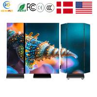 Afficheur LED pliable à trois volets, portable, sur pied, pliable, signalétique numérique 8K, étanche IP66, CMS basé sur le cloud pour les magasins de détail