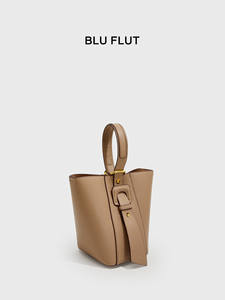 Bolso Tipo Cubo de Cuero Genuino Simple y Versátil para Mujer, Estilo 2026, con Cierre de Cremallera, para Uso Diario - Product Image 4