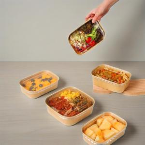 Boîte de restauration rapide jetable de qualité alimentaire 500cc 16oz de haute qualité emballage de saladier en papier kraft - Product Image 4