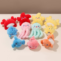 Jolie poupée en peluche méduse animaux marins, pendentif crabe porte-clés pour sac d'école
