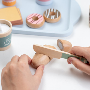 Enfants en bois Simulation Western Dessert cuisson petite cuisine jouet vaisselle semblant jeu de rôle boîte-cadeau cuisine jouet cuisson amusant - Product Image 3