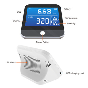 เครื่องตรวจสอบคุณภาพอากาศ Hi-q 4 in 1 ตรวจสอบควัน ฝุ่น คาร์บอนไดออกไซด์ CO2, PM2.5 อุณหภูมิ ความชื้น แบบดิจิทัล แสดงผลแบบเรียลไทม์ - Product Image 4