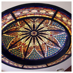 Dôme en vitrail illuminé avec lustre central, dôme en verre plombé artisanal, lampe <span class=keywords><strong>de</strong></span> plafond en verre décoratif - Product Image 5